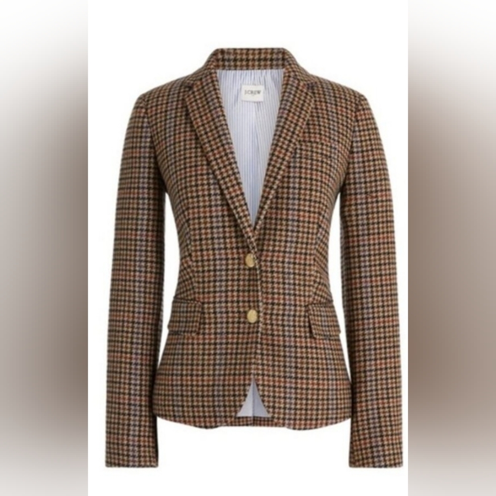 J. Crew Factory Women’s Wool-blend Schoolboy Blazer in Houndstooth EUC